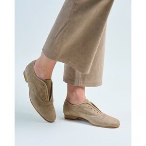 Pedro Garcia Gerti Flat Shoes Beige Suede size US 7/ EU37.5